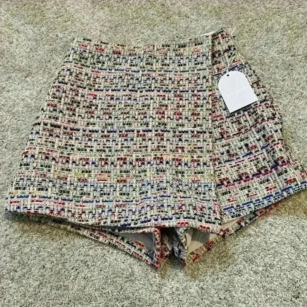 Song Of Style Elma Tweed Skort In Rainbow Multi 
Gorgeous tweed skirt
